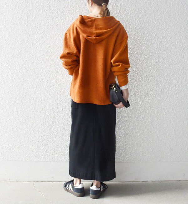 SHIPS any「SHIPS any:〈手洗い可能〉起毛 ワッフル ハーフジップ フーディー プルオーバー」|Tシャツ・カットソー|