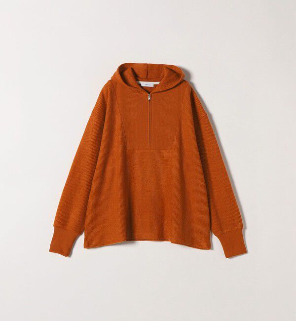 SHIPS any「SHIPS any:〈手洗い可能〉起毛 ワッフル ハーフジップ フーディー プルオーバー」|Tシャツ・カットソー|