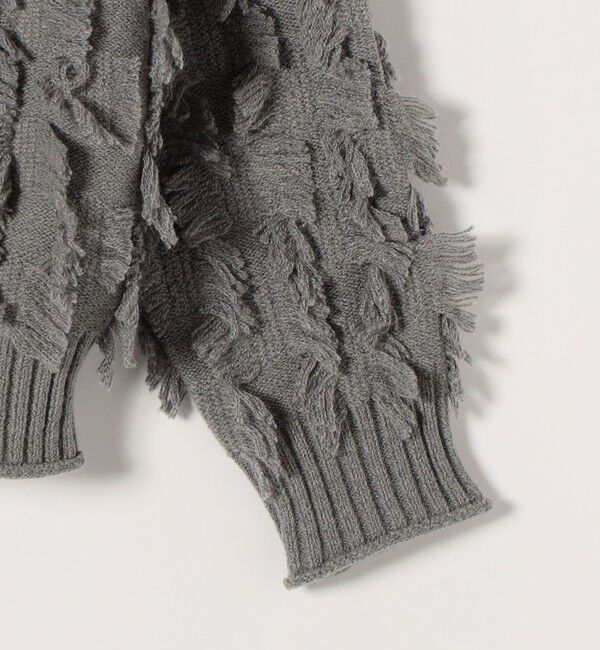 SHIPS any「SHIPS any:〈手洗い可能〉フリンジ デザイン ニット プルオーバー」|ニット・セーター|