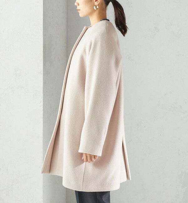 SHIPS for women「Pure SUPER100 ノーカラー コート」|ノーカラーコート|
