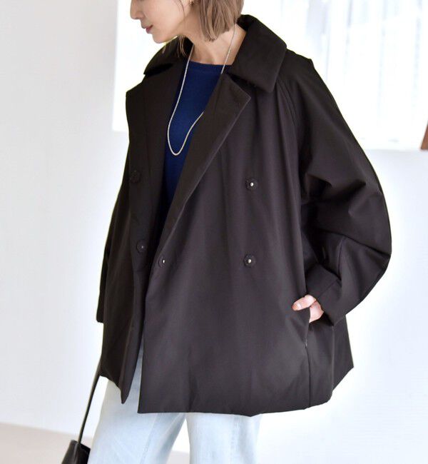 quaranciel「quaranciel:〈撥水加工〉中綿 テーラード ミドル Wボタン ジャケット コート」|その他|