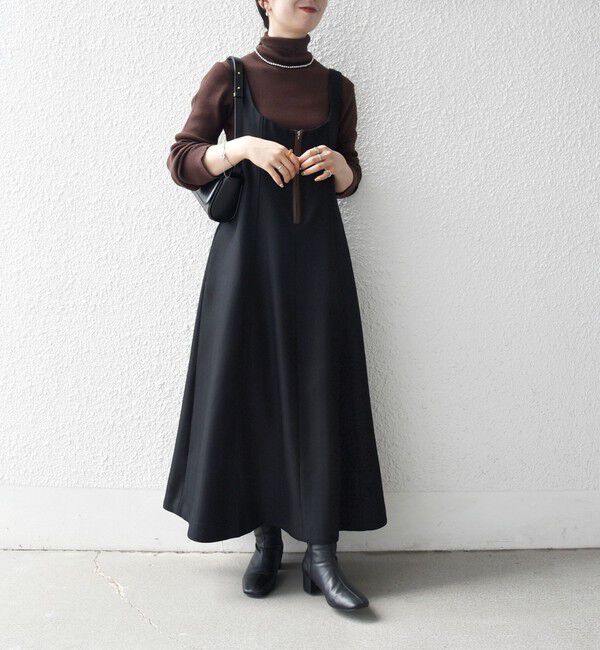 SHIPS any「SHIPS any: ヘリンボーン パイピング フレア ジャンパースカート」|ワンピース|