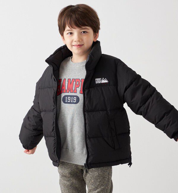 SHIPS any「FIRST DOWN:〈洗濯機可能〉リバーシブル バブル ダウン ジャケット <KIDS>◇」|ダウン|ブラック