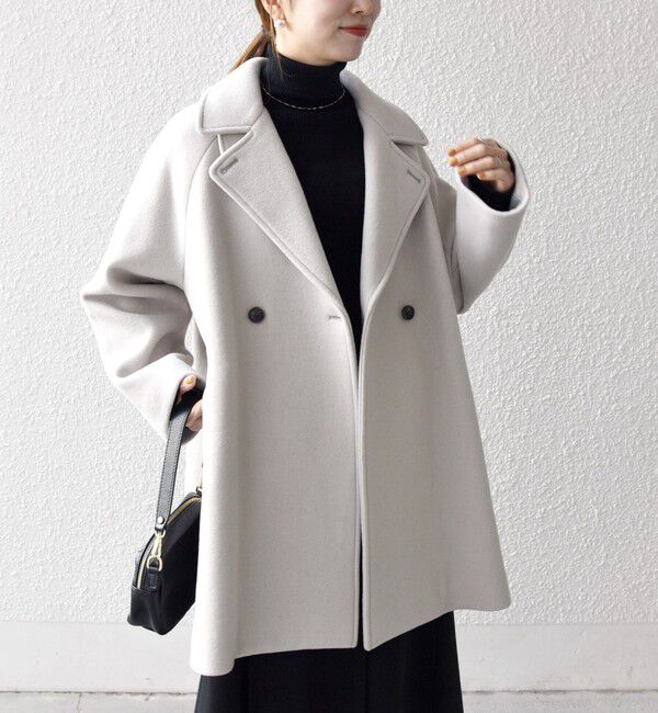 SHIPS any「【WEB限定】SHIPS any: PURE WOOL スタンド & テーラード ハーフ コート」|その他|