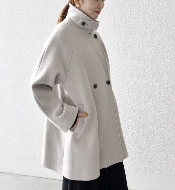 SHIPS any「【WEB限定】SHIPS any: PURE WOOL スタンド & テーラード ハーフ コート」|その他|