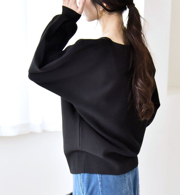 quaranciel「quaranciel:〈手洗い可能〉ダブルフェイス ボートネック パフ ニット プルオーバー」|ニット・セーター|