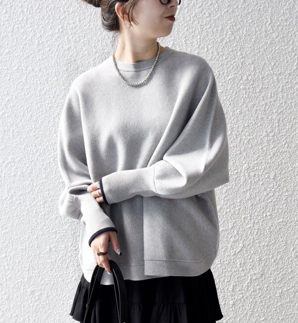 SHIPS any「SHIPS any:〈手洗い可能〉ダブルフェイス ボリュームスリーブ ニット プルオーバー」|ニット・セーター|