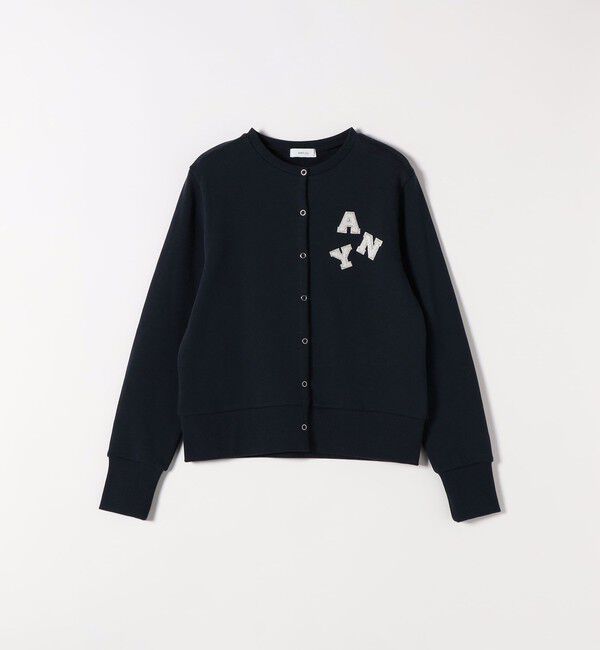 SHIPS any「SHIPS any:〈洗濯機可能〉裏起毛 ビジュー コンパクト スナップ カーディガン」|カーディガン|