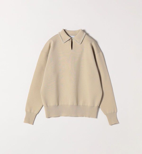 SHIPS any「SHIPS any:〈手洗い可能〉パール モチーフ 襟付き スキッパー ニット プルオーバー」|ニット・セーター|