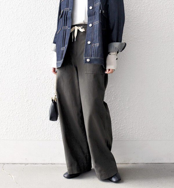 SHIPS any「SHIPS any:〈洗濯機可能〉ドロスト イージー ワイド ストレート ベイカー パンツ」|その他|チャコールグレー