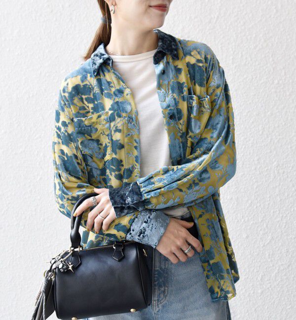 SHIPS any「SHIPS any:〈手洗い可能〉フラワー オパール シアー シャツ ブラウス」|シャツ・ブラウス|