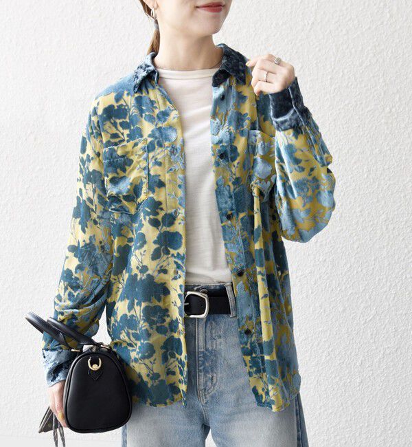 SHIPS any「SHIPS any:〈手洗い可能〉フラワー オパール シアー シャツ ブラウス」|シャツ・ブラウス|