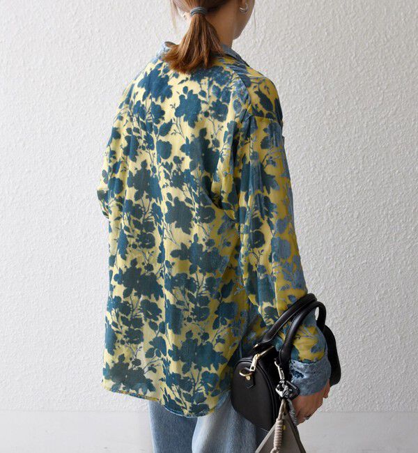 SHIPS any「SHIPS any:〈手洗い可能〉フラワー オパール シアー シャツ ブラウス」|シャツ・ブラウス|