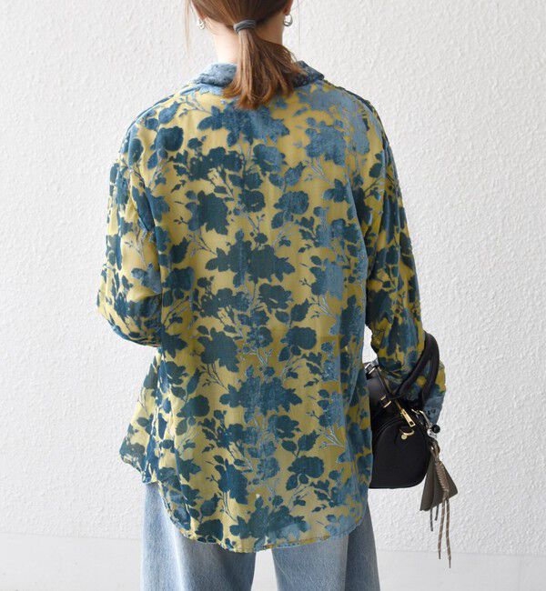 SHIPS any「SHIPS any:〈手洗い可能〉フラワー オパール シアー シャツ ブラウス」|シャツ・ブラウス|