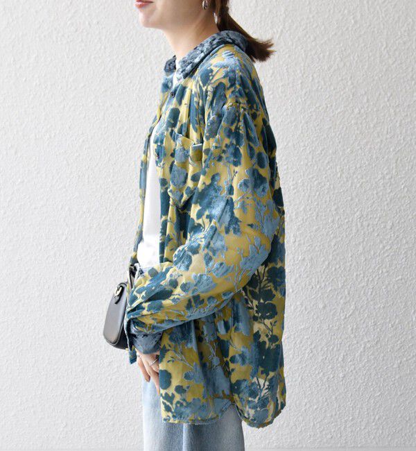 SHIPS any「SHIPS any:〈手洗い可能〉フラワー オパール シアー シャツ ブラウス」|シャツ・ブラウス|