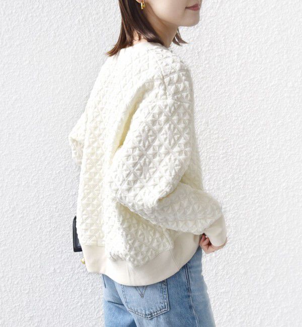 SHIPS for women「【WEB限定】〈手洗い可能〉キルティング ジャカード キーネック プルオーバー」|Tシャツ・カットソー|