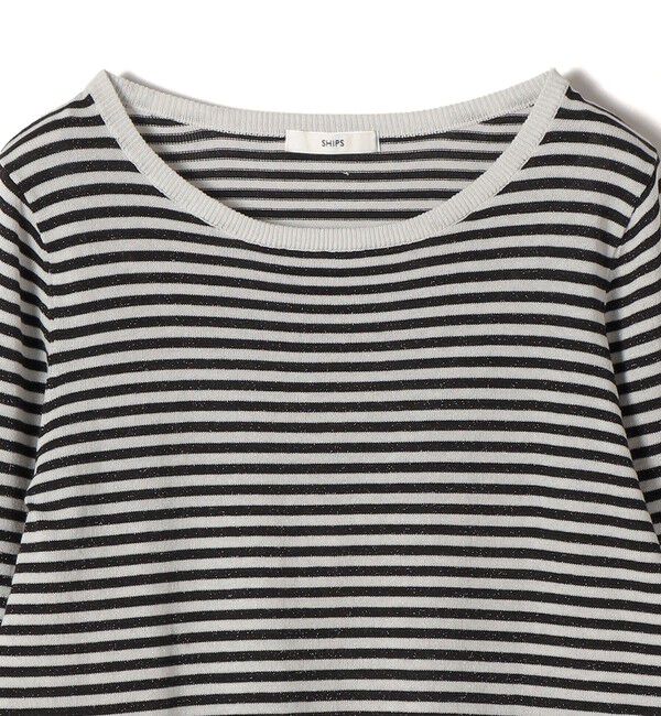 SHIPS for women「〈洗濯機可能〉ラメ クルーネック 長袖 ニット」|ニット・セーター|