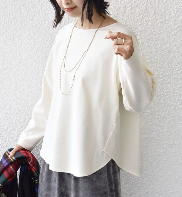 SHIPS for women「〈手洗い可能〉両面起毛 裾 ラウンド デザイン プルオーバー」|シャツ・ブラウス|