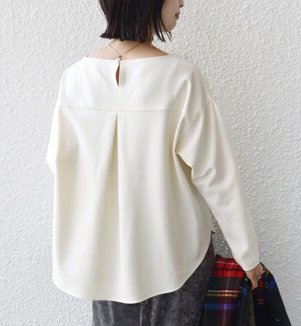 SHIPS for women「〈手洗い可能〉両面起毛 裾 ラウンド デザイン プルオーバー」|シャツ・ブラウス|