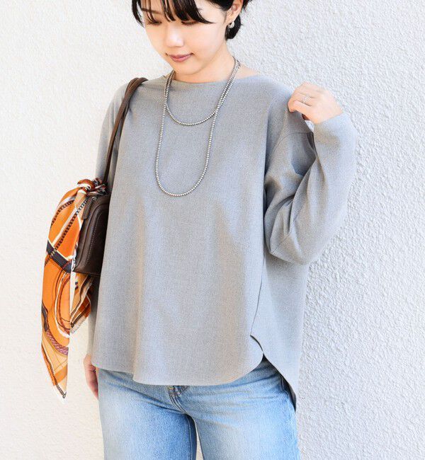 SHIPS for women「〈手洗い可能〉両面起毛 裾 ラウンド デザイン プルオーバー」|シャツ・ブラウス|