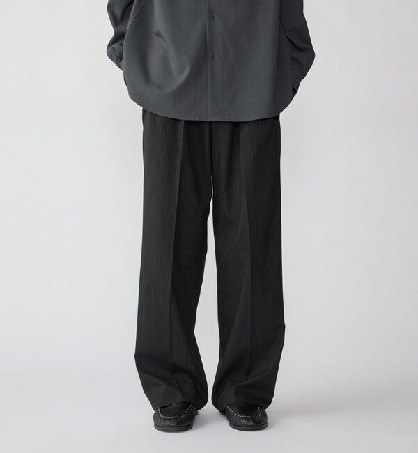 SHIPS「City Ambient Products: 2タック ワイド スラックス」|スラックス|ダークグレー