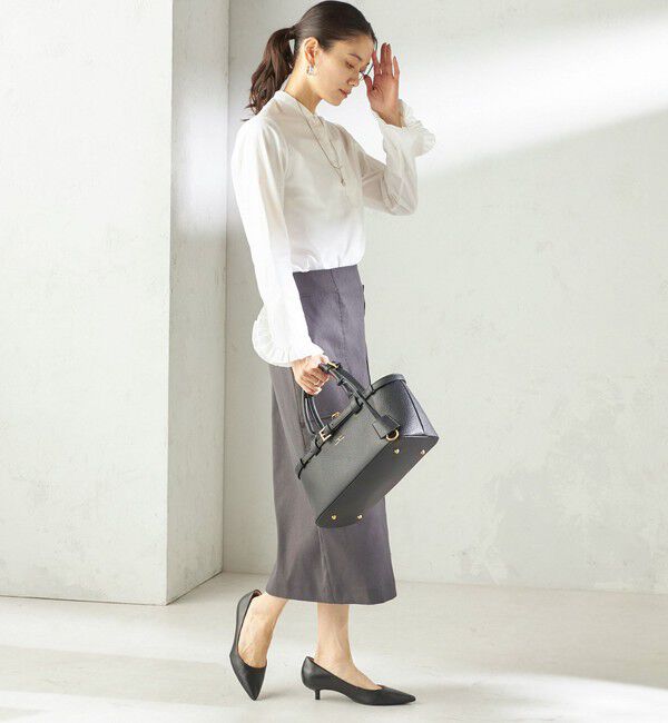 SHIPS for women「〈洗濯機可能〉フリル カフス バンド カラー シャツ」|シャツ・ブラウス|