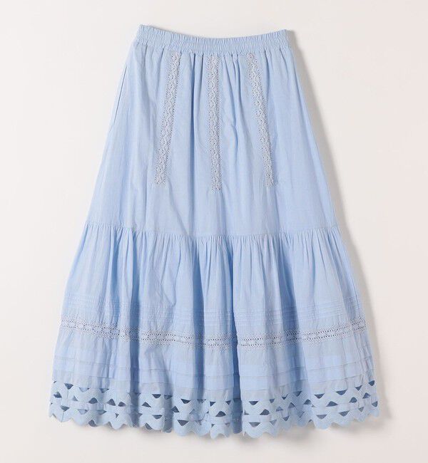 SHIPS any「SHIPS any:〈洗濯機可能〉キャンブリック レース ギャザー ボリューム スカート」|スカート|