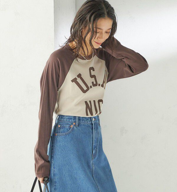 SHIPS for women「NINE CASE:〈手洗い可能〉シアー ラグラン TEE」|Tシャツ・カットソー|