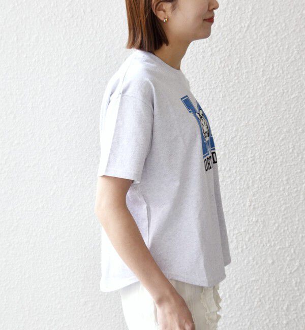 SHIPS any「《予約》【SHIPS any別注】THE KNiTS:〈洗濯機可能〉ラウンドヘム プリント ショート TEE 26SS」|Tシャツ・カットソー|
