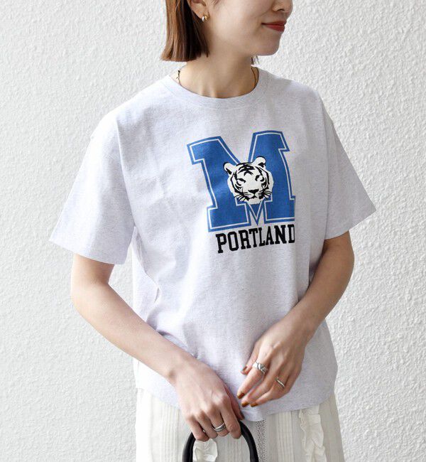 SHIPS any「《予約》【SHIPS any別注】THE KNiTS:〈洗濯機可能〉ラウンドヘム プリント ショート TEE 26SS」|Tシャツ・カットソー|