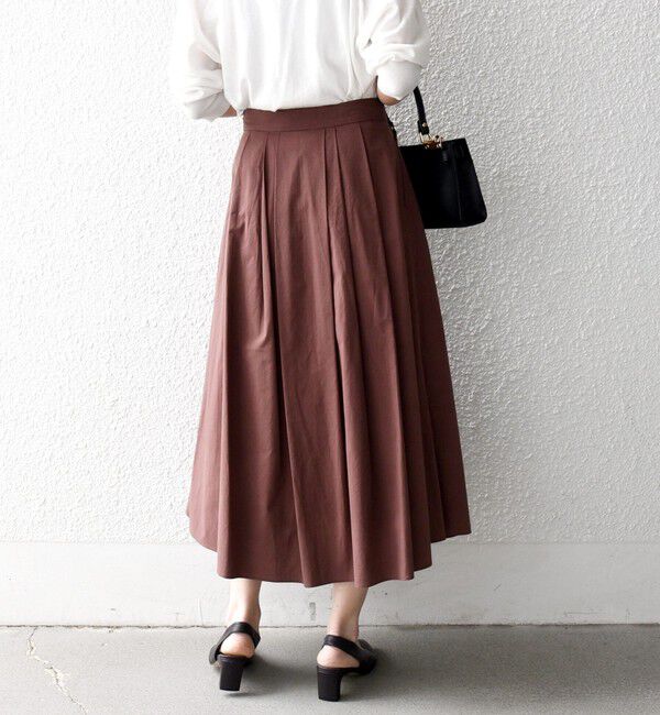 SHIPS any「《予約》SHIPS any:〈洗濯機可能〉コットンミックス タイプライター フレア タック スカート」|スカート|