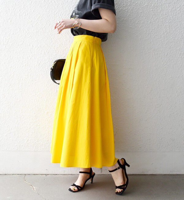 SHIPS any「《予約》SHIPS any:〈洗濯機可能〉コットンミックス タイプライター フレア タック スカート」|スカート|