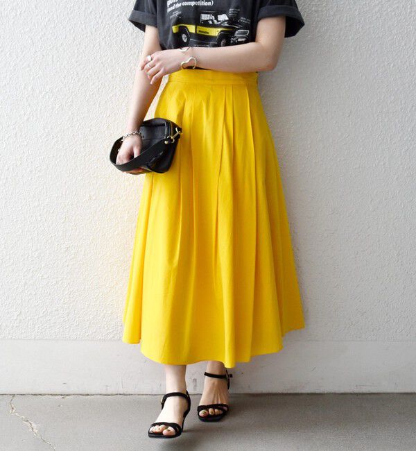 SHIPS any「《予約》SHIPS any:〈洗濯機可能〉コットンミックス タイプライター フレア タック スカート」|スカート|