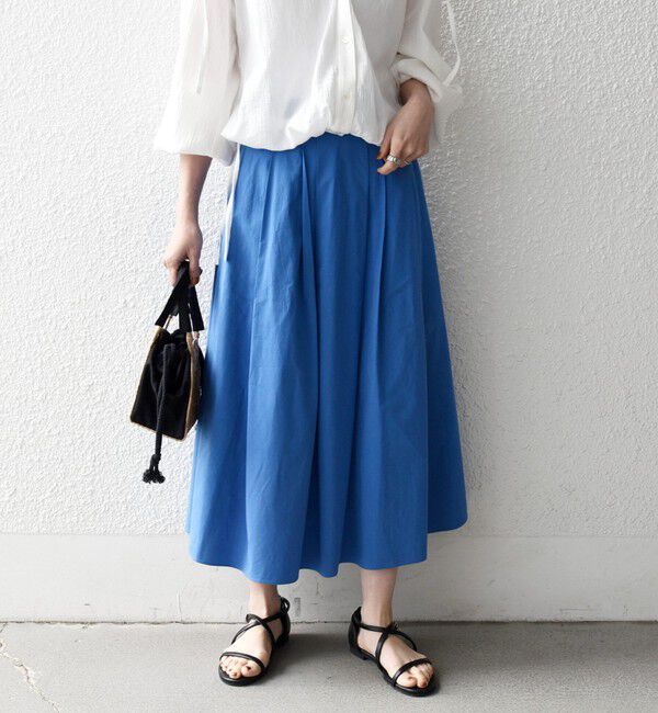 SHIPS any「《予約》SHIPS any:〈洗濯機可能〉コットンミックス タイプライター フレア タック スカート」|スカート|