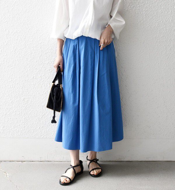 SHIPS any「《予約》SHIPS any:〈洗濯機可能〉コットンミックス タイプライター フレア タック スカート」|スカート|