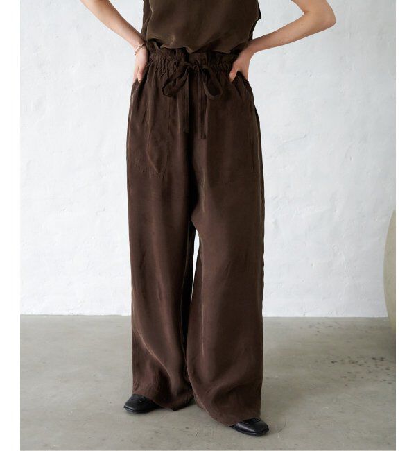 OUTDOOR PRODUCTS Usual Things「新色追加 キュプラステッチワークドロストワイドパンツ セットアップ対応」|スラックス|