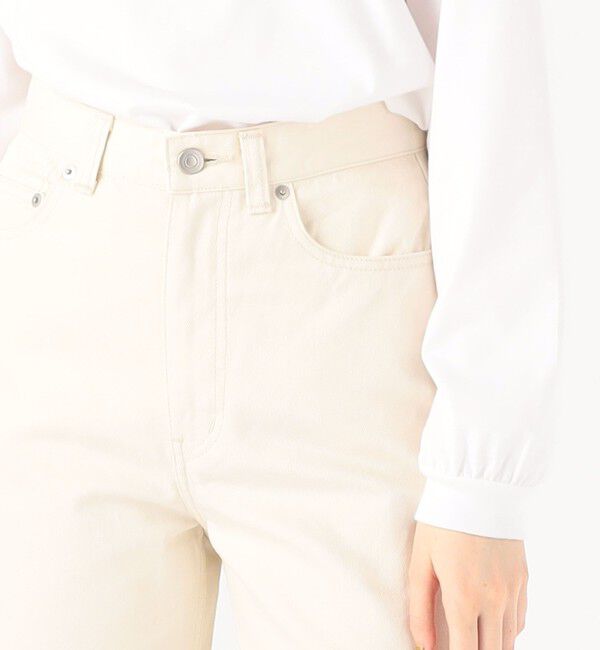 MACPHEE「コットンホワイトデニム セミワイドパンツ」|デニム|