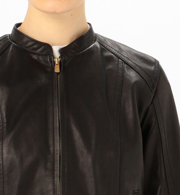 TOMORROWLAND collection「ラムレザー ジップアップブルゾン」|ライダースジャケット|