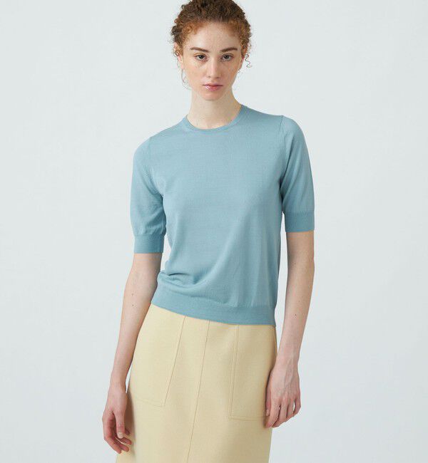 Ballsey「スーパーエクストラファインウール ハーフスリーブプルオーバー」|ニット・セーター|