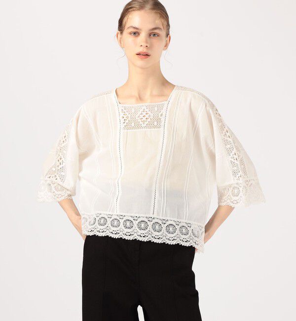 TOMORROWLAND BUYING WEAR「ne Quittez pas CAMBRIC コットンレース プルオーバーブラウス」|シャツ・ブラウス|