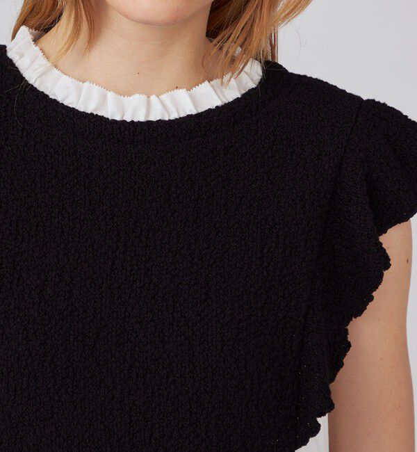 Ballsey「バルキーヤーンジャージーコンビ フリルスリーブプルオーバー」|Tシャツ・カットソー|