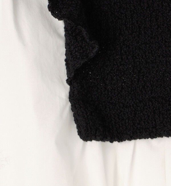 Ballsey「バルキーヤーンジャージーコンビ フリルスリーブプルオーバー」|Tシャツ・カットソー|