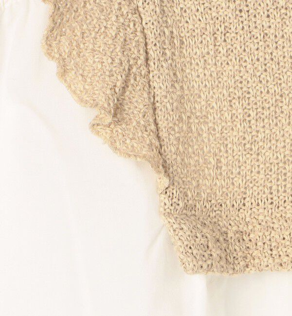 Ballsey「バルキーヤーンジャージーコンビ フリルスリーブプルオーバー」|Tシャツ・カットソー|