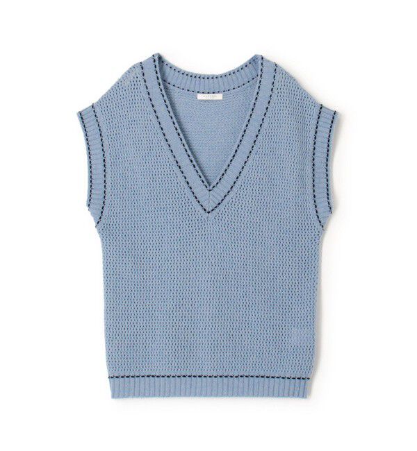 MACPHEE「【WEB・一部店舗限定】ウールメッシュ Vネックベスト」|ベスト・ジレ|