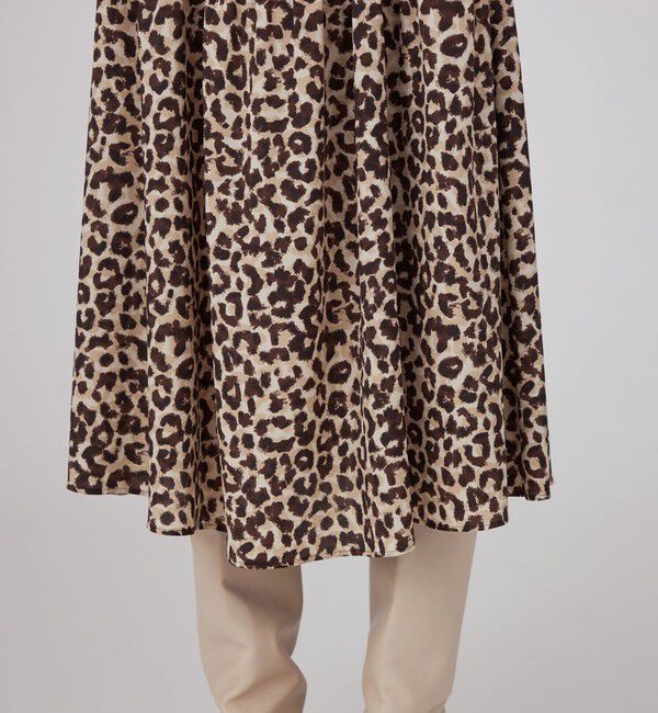 Ballsey「レオパードプリント フレアギャザーワンピース」|ワンピース|