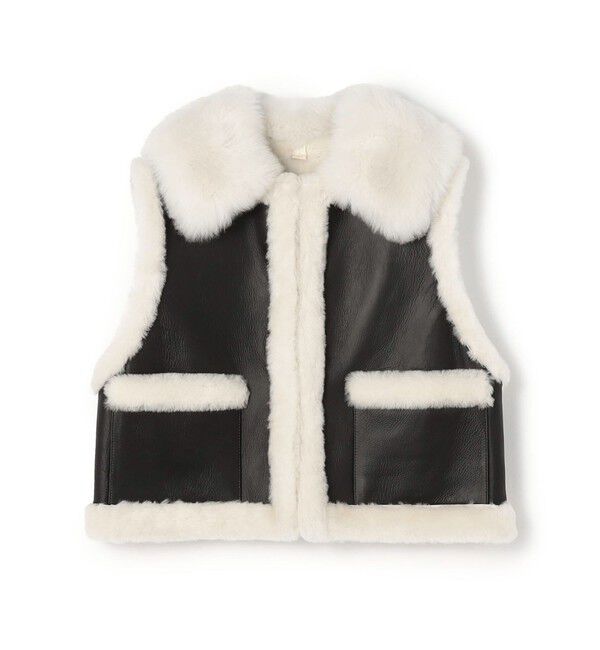 TOMORROWLAND collection「ナッパランムートン リムーバルカラージレ」|ダウンベスト・ベスト|19 ブラック