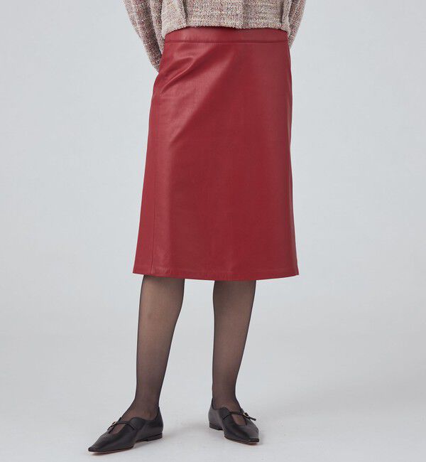 TOMORROWLAND collection「アニリンレザー トラペーズスカート」|台形|