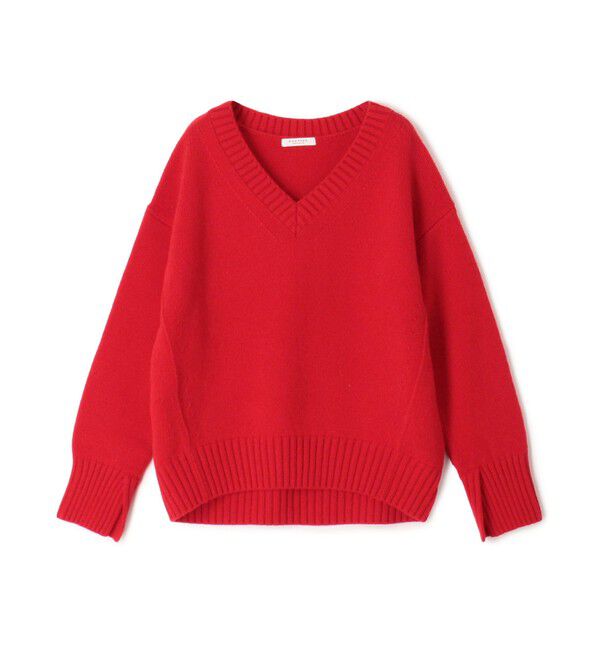 MACPHEE「ラムカシミヤ Vネックプルオーバー」|ニット・セーター|35 レッド