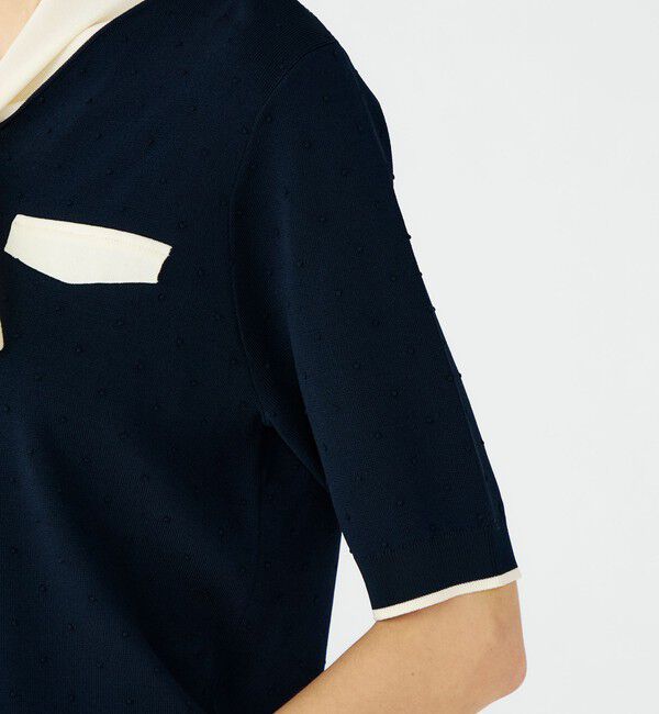 Ballsey「【一部追加予約】ストレッチタックドット ボウタイプルオーバー」|ニット・セーター|