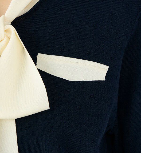 Ballsey「【一部追加予約】ストレッチタックドット ボウタイプルオーバー」|ニット・セーター|